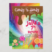ウイリーWonka Candylandのバースデーパーティ招待状 招待状 (正面/裏面)