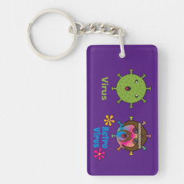 ウイルスおよびレトロウイおもしろいルス キーホルダー