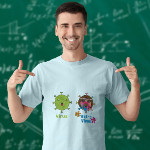 ウイルスおよびレトロウイおもしろいルス Tシャツ