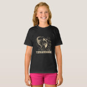 ウイルスのための激しいサメ竜巻アートデザイン Tシャツ (正面フル)