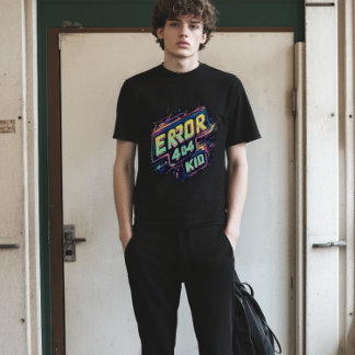 ウイルスのネオングリッチ404ティー Tシャツ