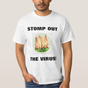 ウイルスの男性の白いシャツを消す Tシャツ