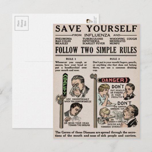 ウイルス予防 ポストカード (正面/裏面)