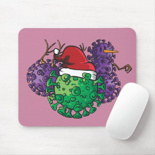 ウイルス微生物 クリスマスの日 マウスパッド (マウス)