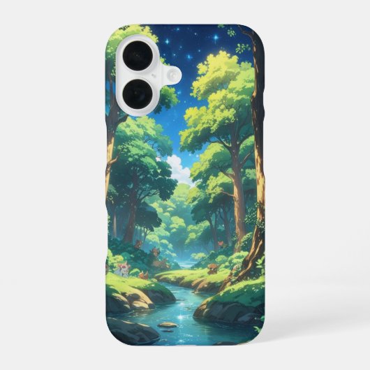 ウイルス性アニメ自然 iPhone 16ケース (裏面)