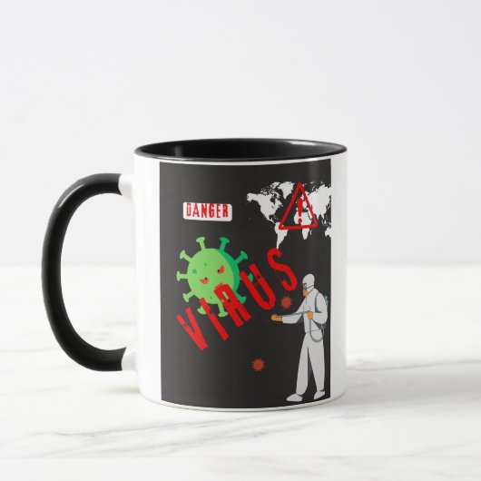 ウイルス柄 コーヒーマグ マグカップ (左)