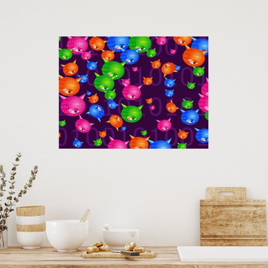 ウイルス背景 ポスター (キッチン)