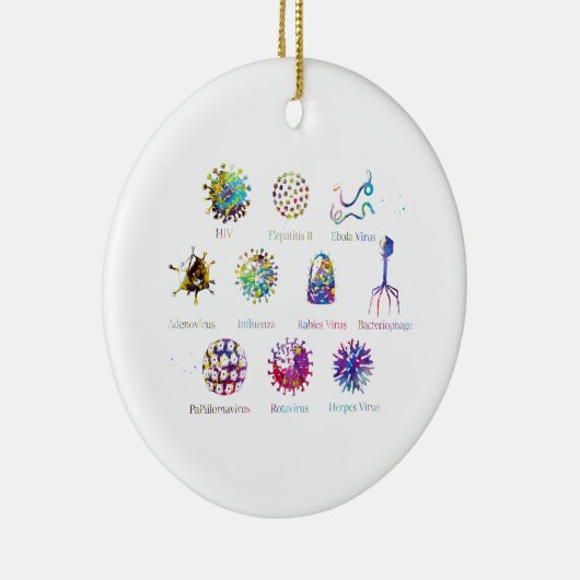 ウイルス違うの種類を示す図 セラミックオーナメント (右)
