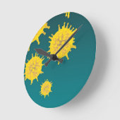 ウイルス ラウンド壁時計 (傾斜)