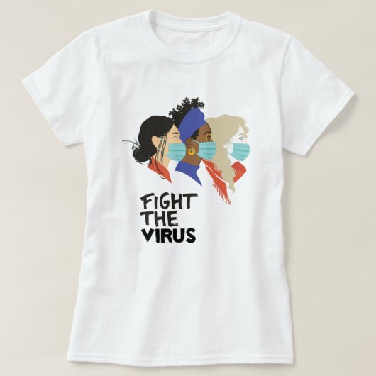 ウイルスTシャツと戦う Tシャツ (デザイン正面)