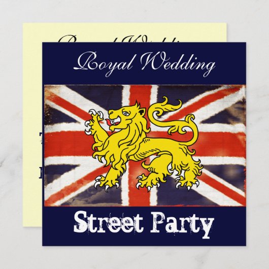 ウイルズ&ケイト王室のの通りパーティの招待状 招待状 (正面/裏面)