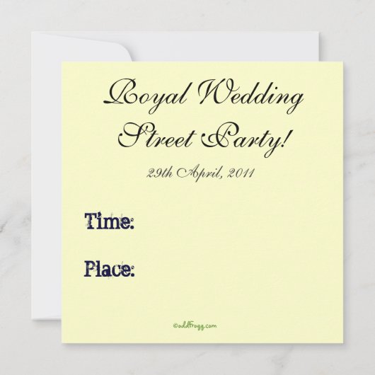 ウイルズ&ケイト王室のの通りパーティの招待状 招待状 (裏面)