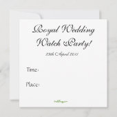 ウイルズ&ケイ王室のトズウォッ結婚チパーティの招待状 招待状 (裏面)