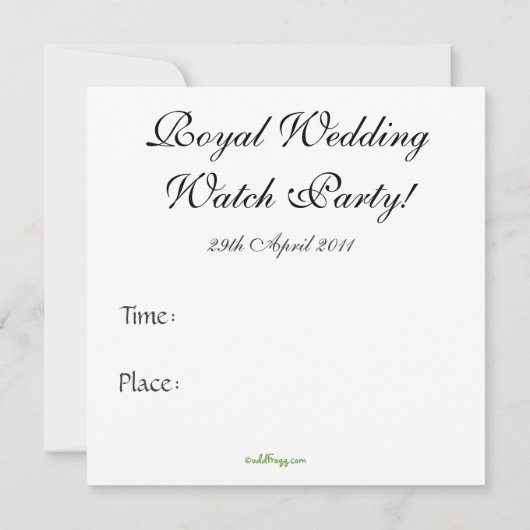 ウイルズ&ケイ王室のトズウォッ結婚チパーティの招待状 招待状 (裏面)