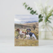 ウイル狩りとブリタニースパニエル犬,アート シーズンポストカード (スタンド正面)