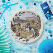 ウイル狩りとブリタニースパニエル犬，アート ペーパープレート (パーティー)