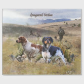 ウイル狩りとブリタニースパニエル犬，アート ラッピングペーパー (フラット)