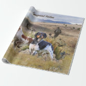 ウイル狩りとブリタニースパニエル犬，アート ラッピングペーパー (アンロールド)