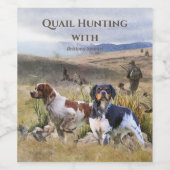 ウイル狩りとブリタニースパニエル犬，アート ワインラベル (シングルラベル)