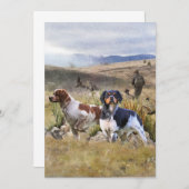 ウイル狩りとブリタニースパニエル犬，アート 招待状 (正面/裏面)