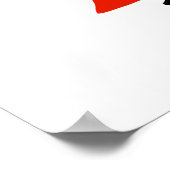 ウインガエレガントラス付きの女性シルエットレッドドレス ポスター (角)