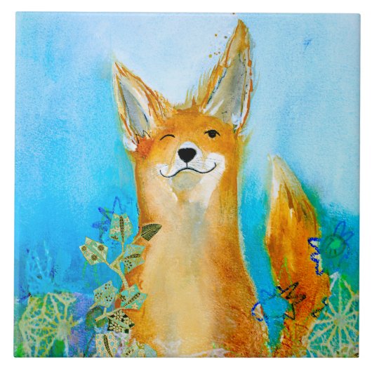 ウインキングキツネトライベット タイル (正面)