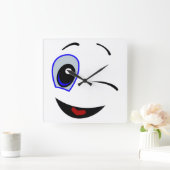 ウインクスマイリーフェイス スクエア壁時計 (ホーム)