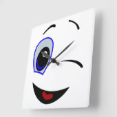 ウインクスマイリーフェイス スクエア壁時計 (傾斜)