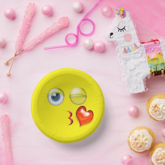 ウインク吹キス絵文字 ペーパーボウル (パーティー)