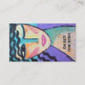 ウインク抽象芸術ポートレートの女性 名刺 (正面)