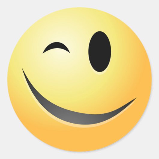 ウインク顔 ラウンドシール (正面)