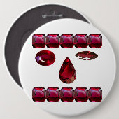 ウインク 赤い宝石ボタン 缶バッジ (正面&裏面)