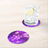 ウイングお洒落：紫色の蝶の火照コースター ペーパーコースター (インサイチュ)