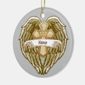 ウイングスクラウンクリスチャンクロスオーナメント セラミックオーナメント (左)