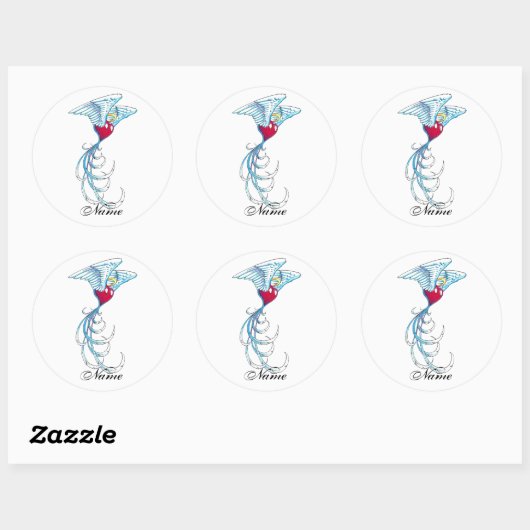 ウイングスクールタトゥー付き神聖エンジェルハート ラウンドシール (シート)