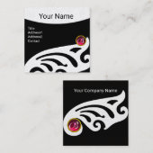 ウイングススタイリッシュルビージェムモノグラム白黒パール スクエア名刺 (正面/裏面)