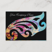 ウイングスタイリッシュ2モノグラム、赤ルビー、アクアブルー、ティール(緑がかった色) 名刺 (裏面)