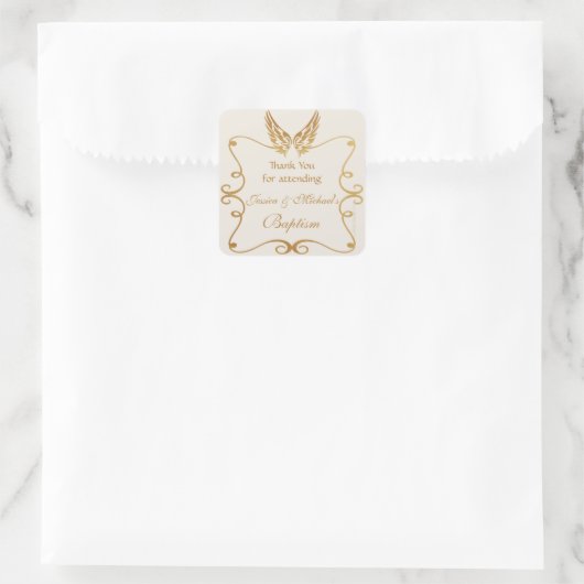 ウイングステッカー付きゴールデンフレーム スクエアシール (バッグ)