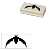 ウイングダウンシンプルシルエット形状を有す飛んでいるるこうもり ラバースタンプ (押印)