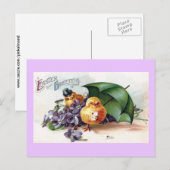 ウイングチックスとヴィオレットヴィンテージイースター シーズンポストカード (正面/裏面)