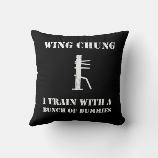 ウイングチュン木製ダミートレーナーおもしろいことわざデザイン クッション (裏面)