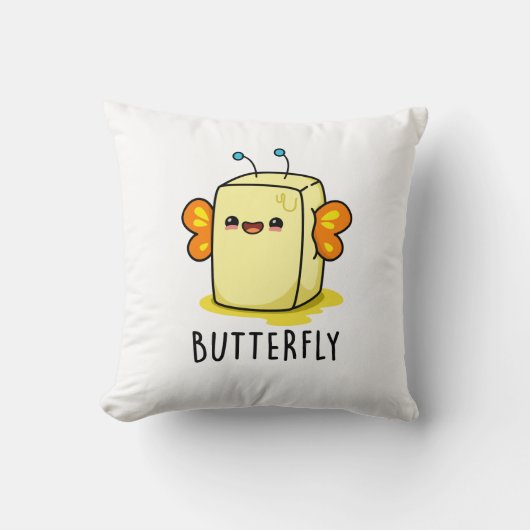 ウイングパおもしろいン付きバタフライバター クッション (正面)