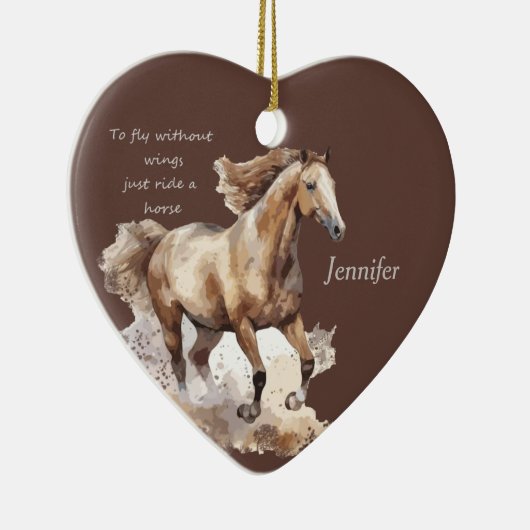ウイングホースの愛のない日付のクリスマスフライ セラミックオーナメント (右)