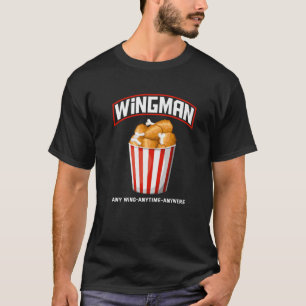 ウイングマンおもしろいウィングいつでも任意の場所チキンウィー Tシャツ