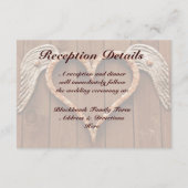 ウイング付きハートの木製ウェディングレセプション エンクロージャーカード (裏面)