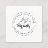 ウイング付きピグバーベキュー スクエア名刺 (正面)