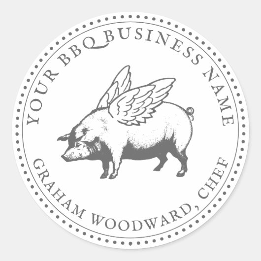 ウイング付きピグバーベキュー ラウンドシール (正面)