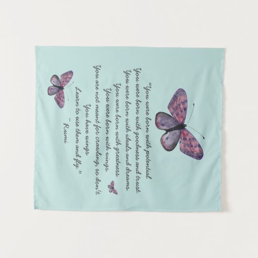 ウイング生まれルミ引用文蝶 タペストリー (正面(横))
