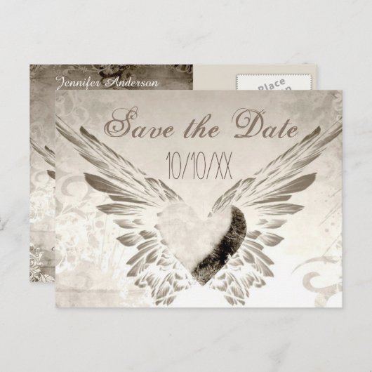 ウイング素朴エンジェルハートヴィンテージ保存日 案内ポストカード (正面/裏面)