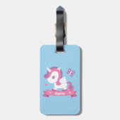 ウイング荷物タグ付きパーソナライズされたかわいいユニコーン ラゲッジタグ (裏面縦)